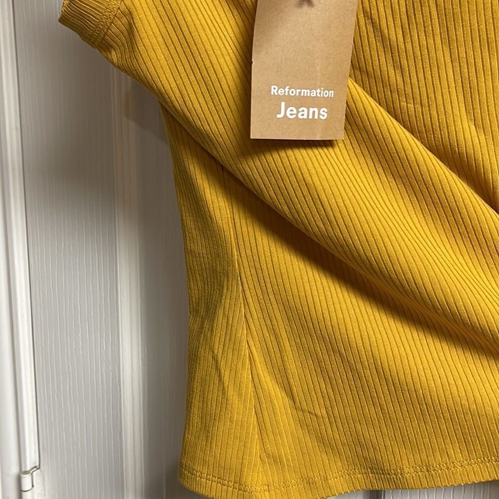 Reformation Rochelle Size Lg  NWT OCHRE color (mustard) Brat Girl Summer - Picture 10 of 10